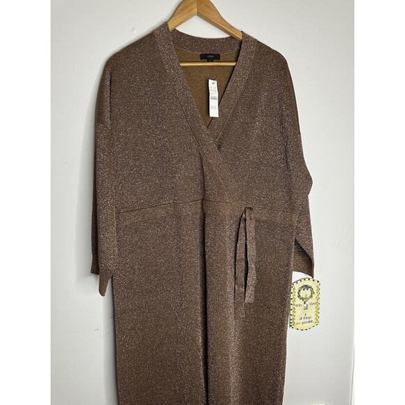 New Jcrew Crossover Gold-Flecked Jumpsuit Romper Overall Brown Size Large - Picture 3 of 11